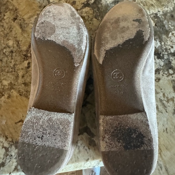 Chanel taupe suede with sparkle ballet - Picture 3 of 4